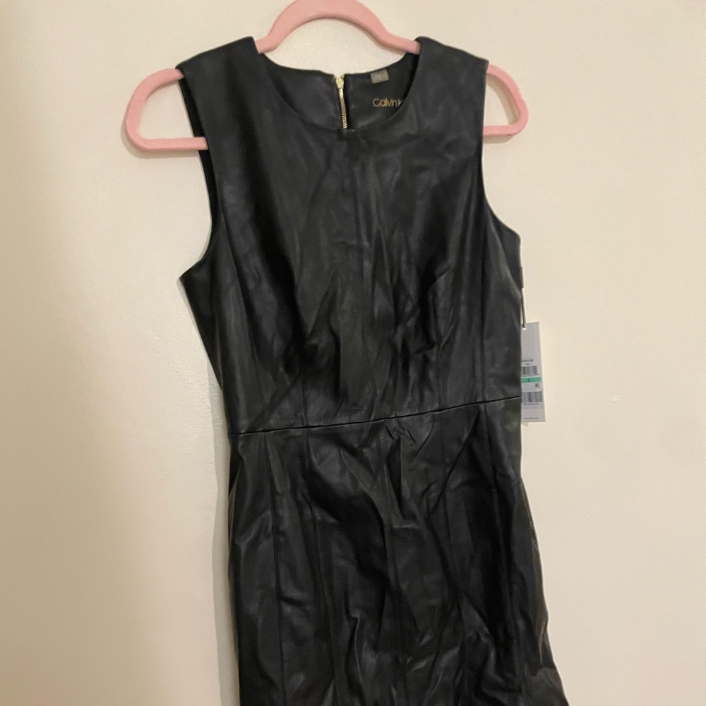 Calvin Klein Black Leather Dress